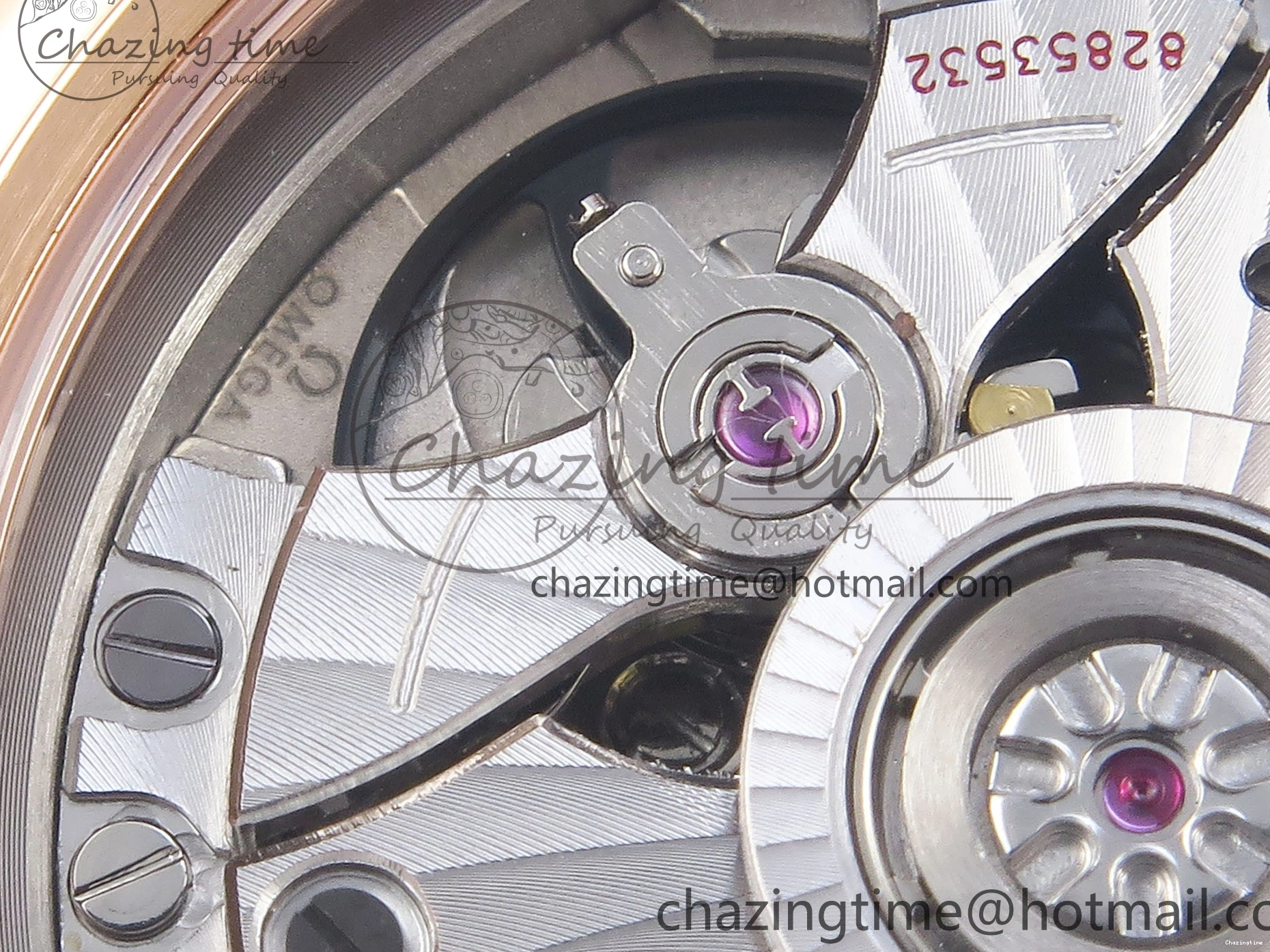 0219 Modern De Ville Date RG MKF 1:1 Best Edition White Textured Dial Roman Marker on Brown Leather Strap A 7752